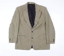 Mr Harry Men's Brown Checked Wool Blend Blazer Jacket 42R