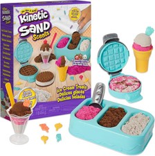 Kinetic Sand Scents, Ice Cream Treats Playset with 3 Colours of All-Natural Scen