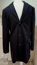 ACW85 Size L Charcoal Wool Mix Coat Overcoat Mens