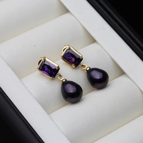 Genuine natural pearl earrings - natural,