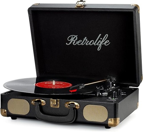 Retrolife vinyl record player - record,