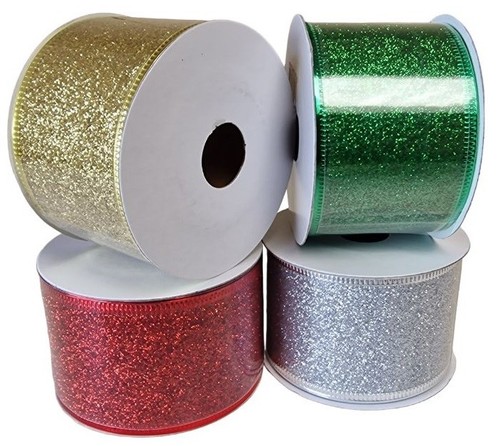 Wired edge glitter ribbon - edge,