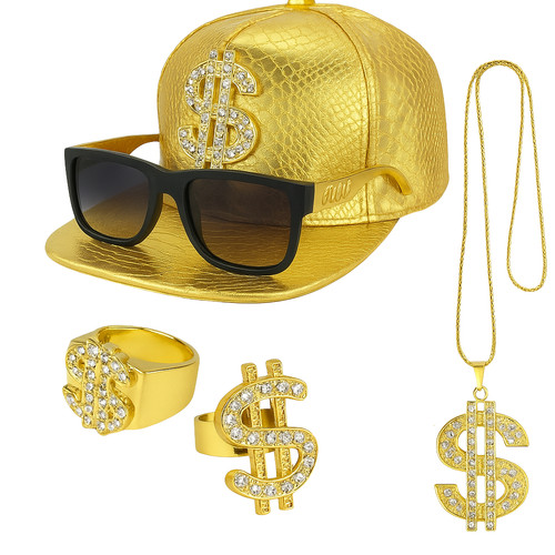 Gold dollar sign 5pc - gold,