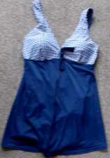 Matalan, Ladies navy/floral Swimdress, wide straps, soft padded cups, Size 14.
