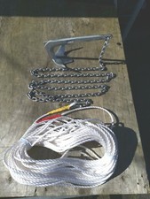 2KG BRUCE style  boat anchor Kit  2m 6mm chain 100ft 8mm rope