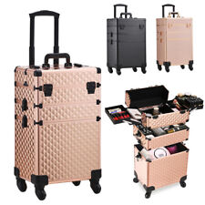 3 IN 1 MAKE UP TROLLEY CASE VANITY BOX HAIRDRESSING NAIL TECHNICIAN ORGANISER UK