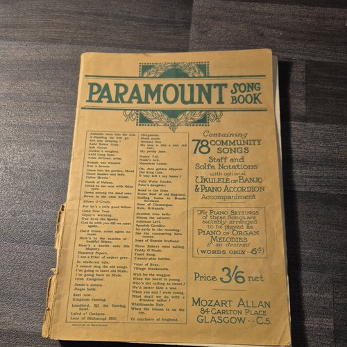 Paramount song book - song,