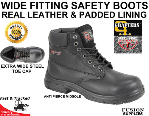 Wide fit safety boots - boots, steel