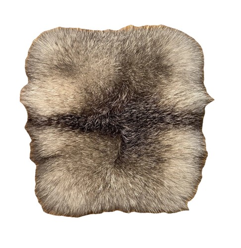 Grey brown fox fur muff - grey,