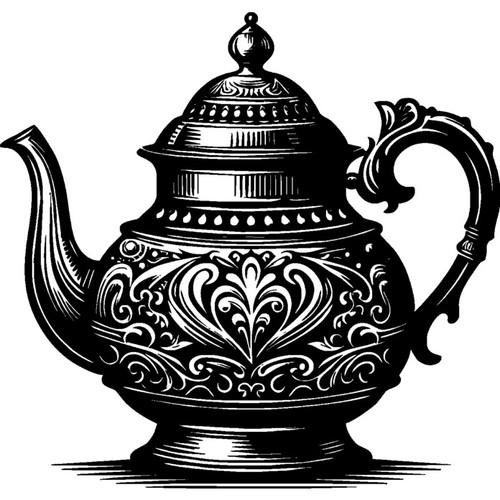 Fancy teapot unmounted - 'fancy, teapot'