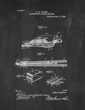 Blacksmith's And Hand Bellows Patent Print Chalkboard