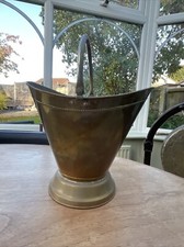 Antique Vintage Brass Log / Coal Bucket Made In England Great Quality