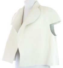 Mulberry Waistcoat Jacket UK 8 Womens Cream Ivory Calf Hair Leather RRP £2,500