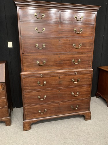 Antique mahogany tallboy chest - antique,