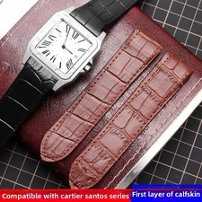 For Cartier Santos10 Crocodile