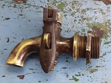 Antique Brass Barrel Tap. Original. Lockable. Threaded Connection. VGC.