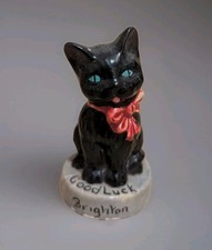 Manor Ware Black Cat Good Luck Figure Souvenir Brighton England UK