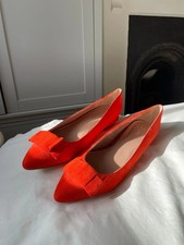 SALE £5 ~ BRIGHT ORANGE~ NEXT ~ SUEDE LOW HEEL PUMPS/BALLERINAS ~ UK6 ~ VGC