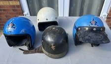 4 Vintage Open Face Crash Helmets Job Lot