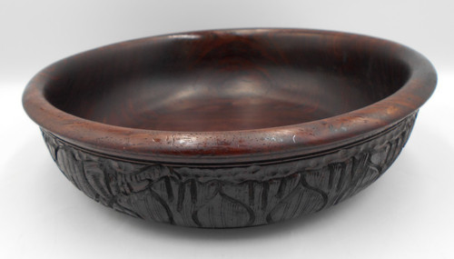 Dark wooden decorative bowl - dark,