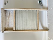 Vintage Washboard Glass and Wood well used  