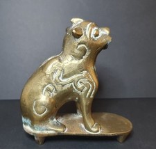 Antique Chinese Brass Foo Dog / Fu Dog - Protection Guardian Figurine Ornament