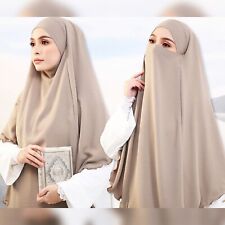 Premium Quality Soft Tie-Back Niqab Long Modest Hijab Jilbab French KHIMAR Abaya