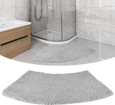 Fan-Shaped Curved Bath Mat Bath Mats Non Slip Bathroom Mats Shaggy Sector Cor...