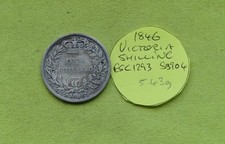 1846 Silver One SHILLING Coin