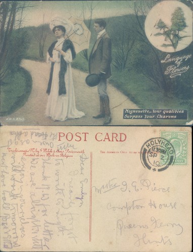 Victorian couple with floral