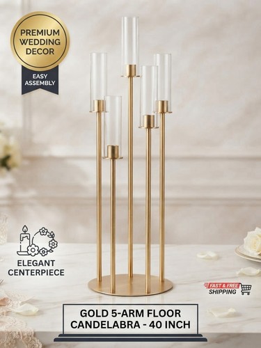 Gold arm tall - tall, candelabra