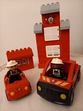 Duplo 3 Firemen, Car, Truck, Fire House Building Bricks C More Duplo Combine P&P