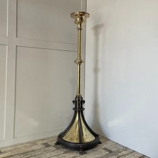 Tall Antique Brass Floor Standing Church Candle Holder