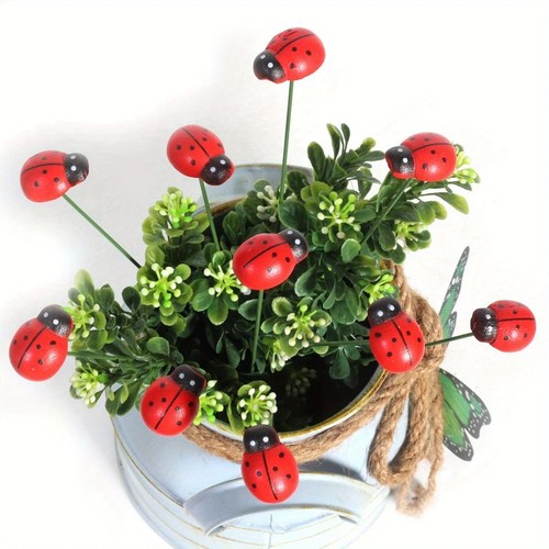 10pcs wooden ladybug - wooden,