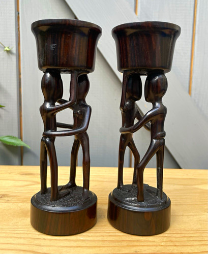 Pair carved african - of,