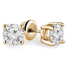 14k Yellow Gold Diamond Studs