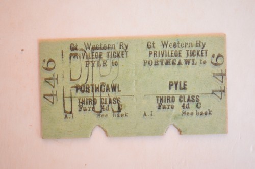 Railway ticket gwr pyle - gwr, to