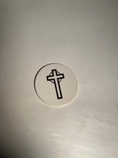 Vntg POG 1990s Cross Jesus Christ Religious Church Foil Gold Cap Milk Bottle Top