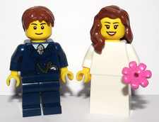 LEGO Bride Brown Hair & Groom