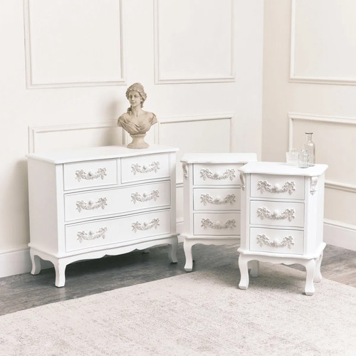 Antique white drawer - 4, chest