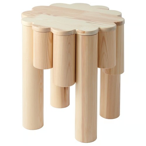 Ikea solid pine wooden stool - solid,