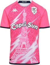 Stade Francais Rugby Shirt Kappa Kid's Home Jersey Top - New