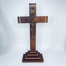 French Vintage Religious Crucifix Cross Jesus Christ Church Catholic Decor  34cm