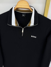 Mens Black 1/4 Zip Hugo Boss
