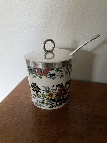 Antique condiment jar with - jar,