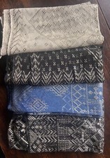 Lot 4 Incredible Heavy Rare Egyptian 1920s Art Déco Assuit Shawls Hammered Metal