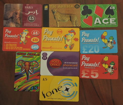 Assorted phonecards - 10, uk