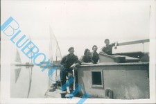  Post WW2 Photo Egypt  British REME Engineers On boat Suez Canal 3.5 x 2.5 inch