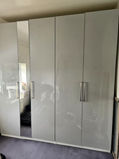 IKEA PAX wardrobe - frame, storage inside and grey high gloss doors
