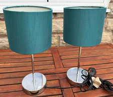 2 turquoise  bedside lamps